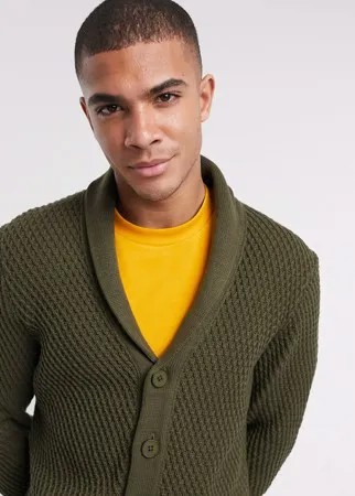 Фактурный кардиган цвета хаки ASOS DESIGN-Зеленый