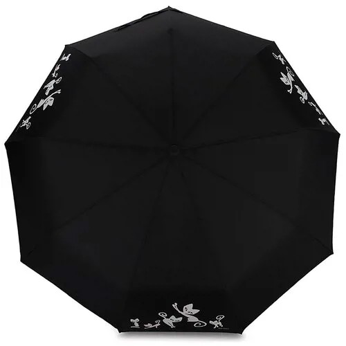 Женский зонт автомат с проявляющимся рисунком 606 Black