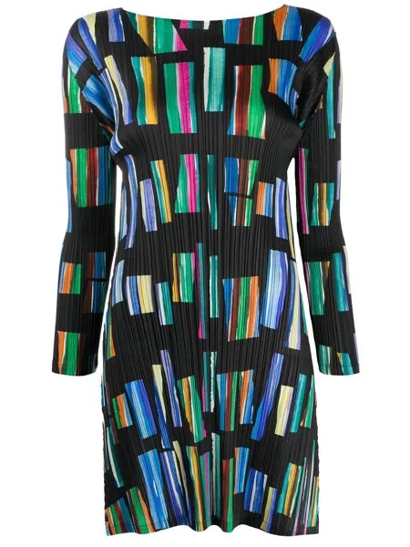 Pleats Please Issey Miyake платье мини Hopscotch Colours