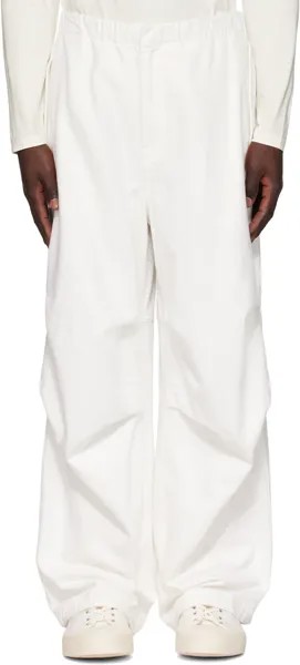 Белые джинсовые брюки на кулиске Jil Sander