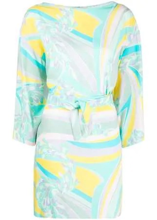 Emilio Pucci платье с принтом Lily и поясом
