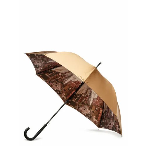 Зонт-трость ELEGANZZA, коричневый, золотой