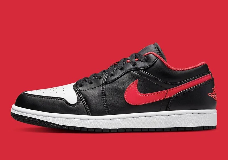 Мужские кроссовки Nike Air Jordan 1 Low White Toe Black Fire Red 553558-063