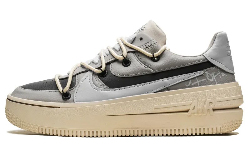 Кроссовки Nike Air Force 1 Skateboarding Shoes Women's Low-top Black/white/silver/gray, серебряный