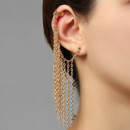Серьги каффы ТероПром, золотой
