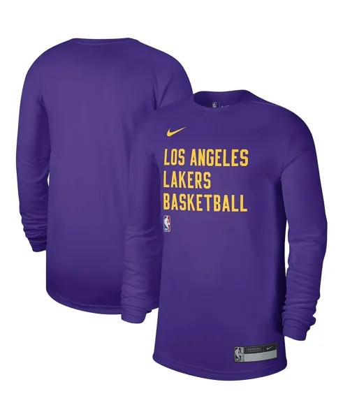 Мужская и женская фиолетовая футболка с длинным рукавом Los Angeles Lakers 2023/24 Legend On-Court Practice Nike