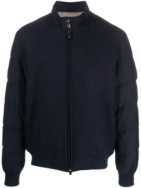 Corneliani бомбер с высоким воротником, синий