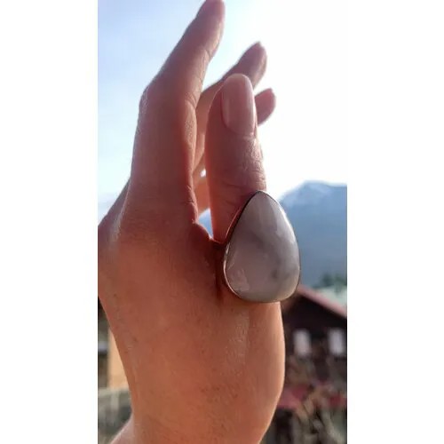 Кольцо True Stones, кахолонг, размер 17.5, белый