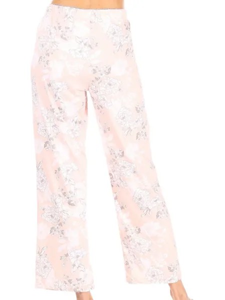 Прямые пижамные брюки с леопардовым принтом Tahari, розовый