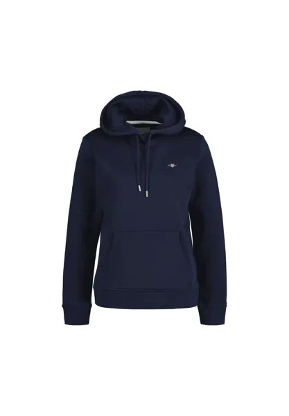 Толстовка женская - REGULAR SHIELD HOODIE, свитер с капюшоном, логотип GANT, синий