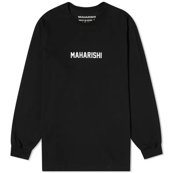 Лонгслив Maharishi Long Sleeve Woodblock Dragon T-Shirt, черный