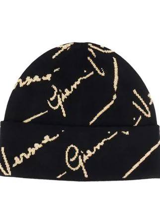Versace вязаная шапка бини с логотипом