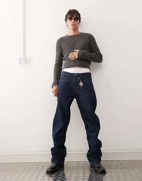 Нежесткие прямые джинсы Cheap Monday синего цвета с полосканием
