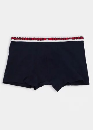 Темно-синие боксеры-брифы с контрастным поясом и логотипом Tommy Hilfiger-Темно-синий