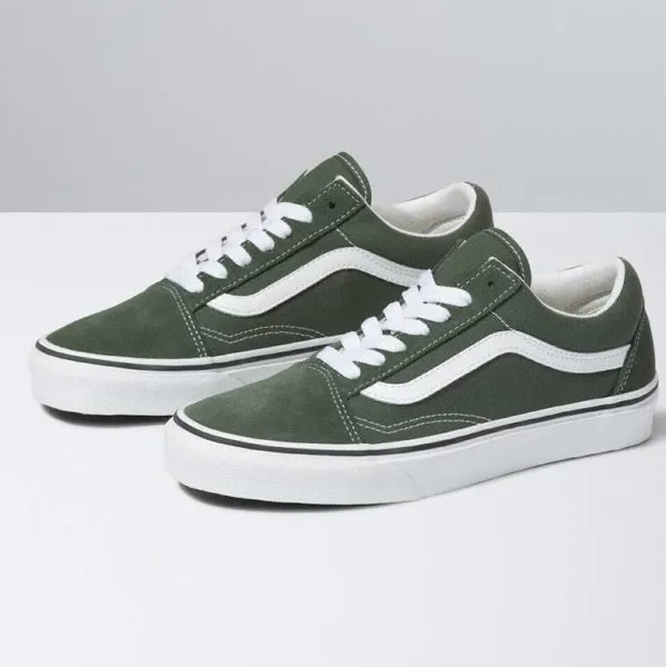Vans Old Skool Зеленые замшевые женские кроссовки для скейтбординга, размер 6–8,5, повседневная обувь