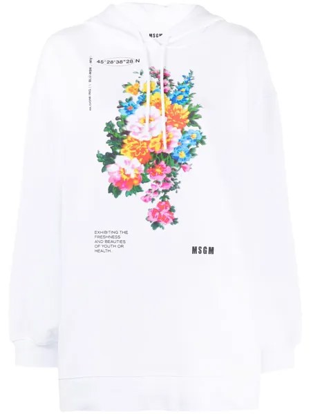 MSGM худи с цветочным принтом