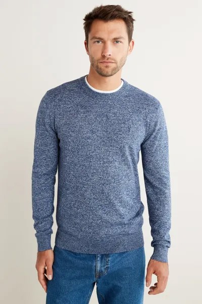 Меланжевый вязаный свитер Next, синий
