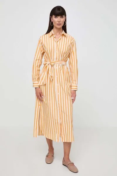 Хлопковое платье Weekend Max Mara, оранжевый