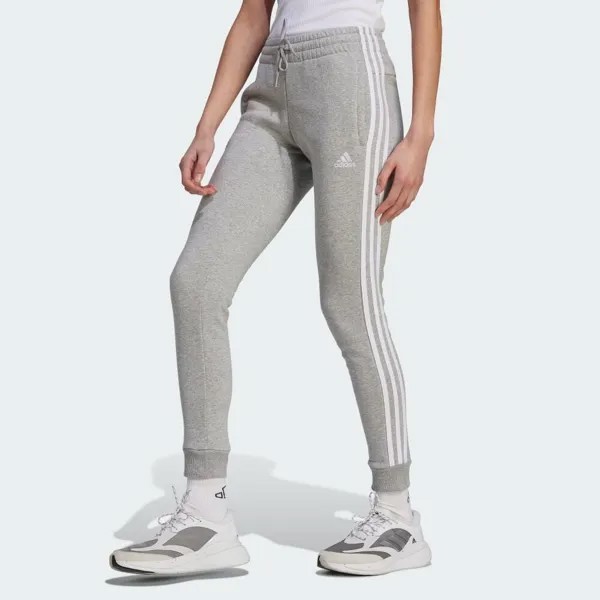 Толстовка Adidas Essentials Three Stripes Fleece Pants, цвет Medium Grey Heather/White