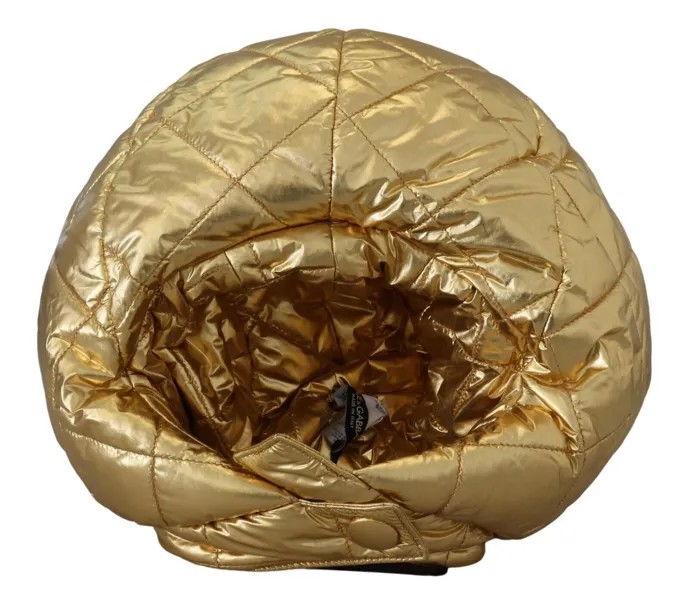 DOLCE - GABBANA Шапка Нейлоновый пуховик золотого цвета Зимняя ветрозащитная кепка s. 58/м Рекомендуемая розничная цена 380 долларов США
