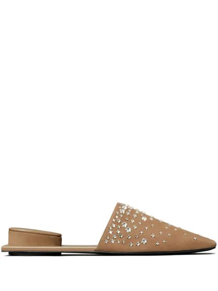 Tory Burch мюли Pierced Crystal, серый