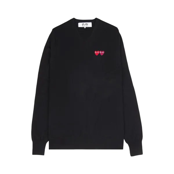 Свитер с v-образным вырезом Comme des Garçons PLAY, цвет Черный