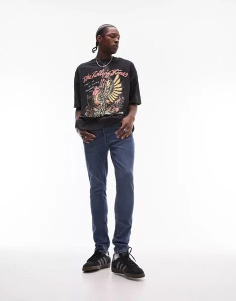 Голубые джинсы скинни Topman