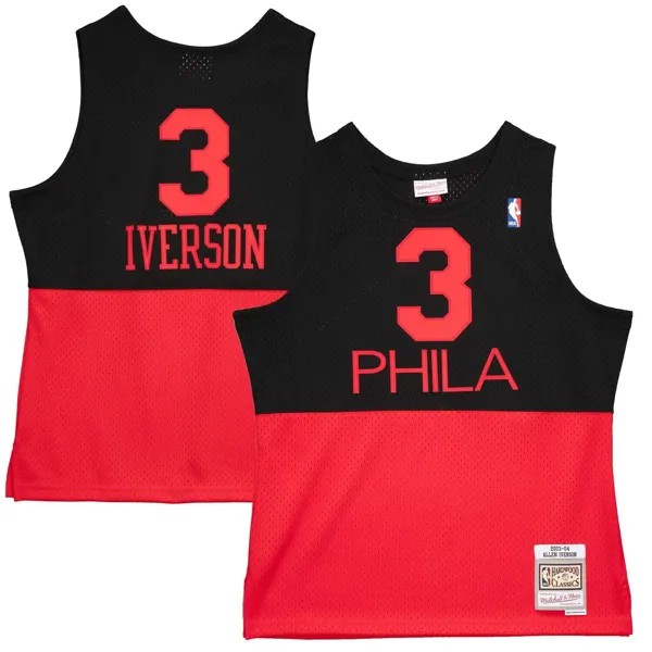 Мужская майка Mitchell & Ness Allen Iverson Black Philadelphia 76ers 2003-2004 Hardwood Classics Reload 2.0 Swingman