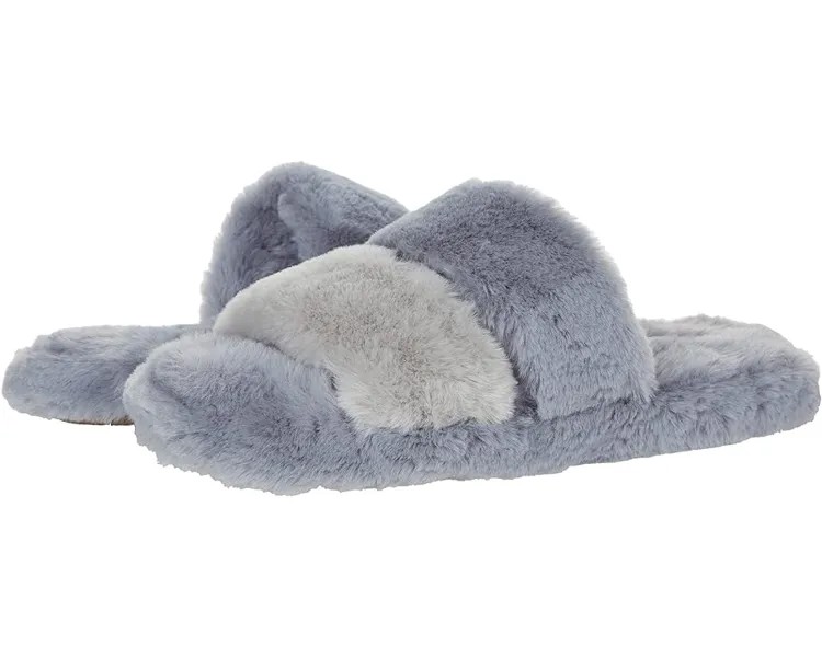 Домашняя обувь Madewell Two-Strap Scuff Slippers in Recycled Faux Fur, цвет Dusty Pool Multi Faux Fur