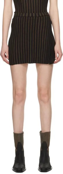 Коричнево-черная мини-юбка с клавиатурой Eckhaus Latta