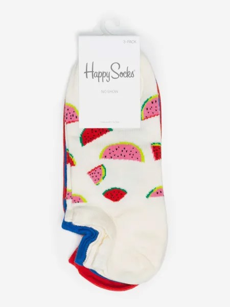 Носки с рисунками Happy Socks - Low 3 Pack, Белый