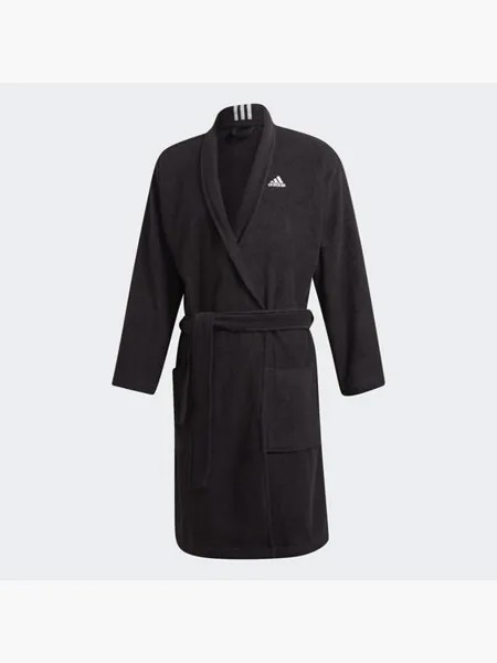 Хлопковый халат Adidas, черный