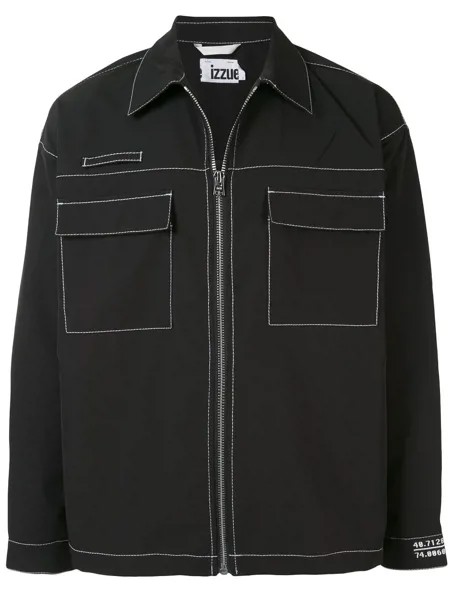 Izzue куртка-рубашка с контрастной строчкой