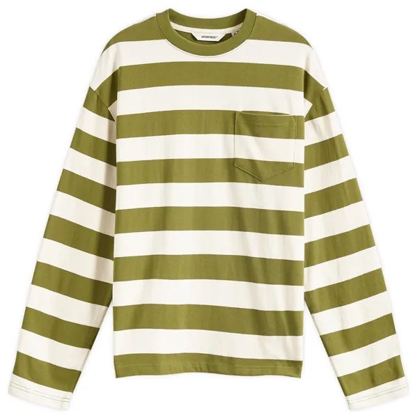 Лонгслив Uniform Bridge Naval Stripe, оливковый