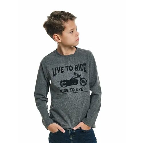 Лонгслив Mini Maxi, хлопок, размер 128, серый