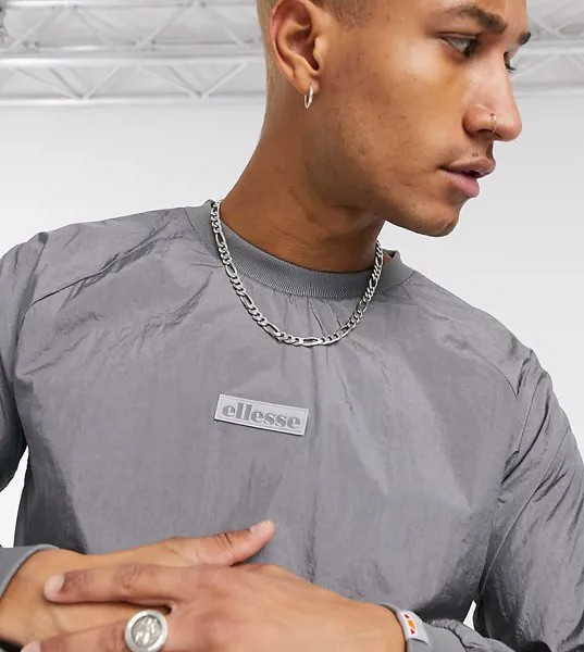 Блестящий серый свитшот ellesse crew эксклюзивно для ASOS