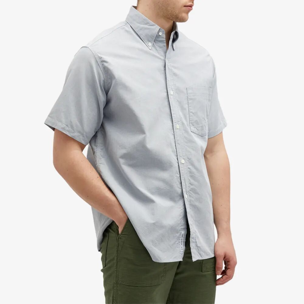 Nanamica Ветровая рубашка на пуговицах с короткими рукавами, серый
