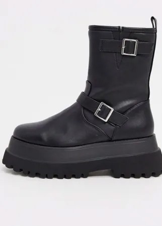 Черные ботинки на массивной подошве без застежек ASOS DESIGN-Черный цвет