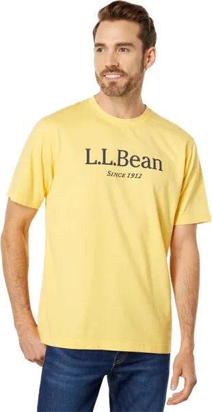 Неусадочная футболка Carefree без кармана с логотипом с коротким рукавом L.L.Bean, цвет Sunset Gold/Chelt Logo