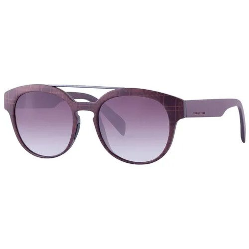 Солнцезащитные очки Italia Independent, круглые, оправа: пластик, градиентные, с защитой от УФ, коричневый