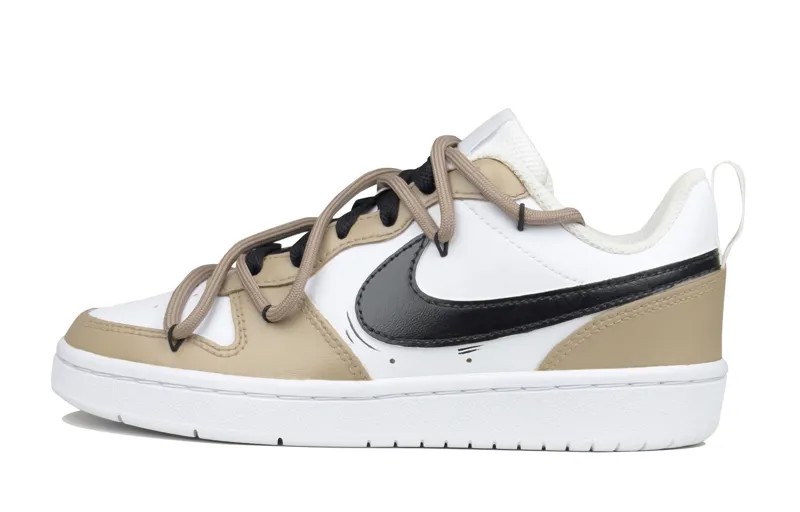 Кроссовки Nike Court Borough Skateboarding Shoes Women's Low-top Khaki/white/black, хаки