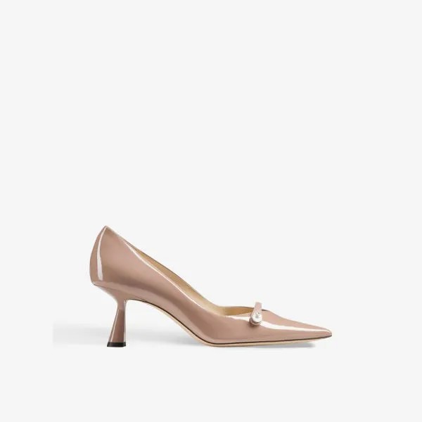 Туфли Rosalia 65 из лакированной кожи, украшенные жемчугом Jimmy Choo, розовый