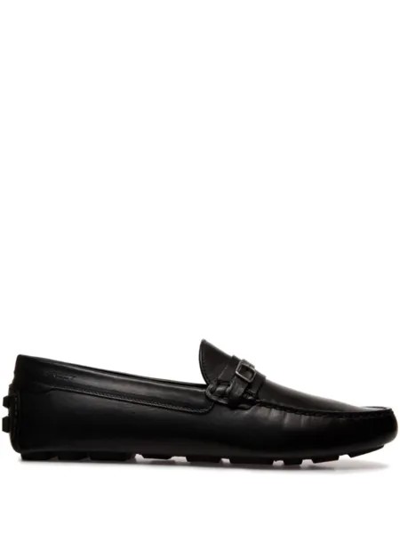 Bally кожаные мокасины с пряжками, черный