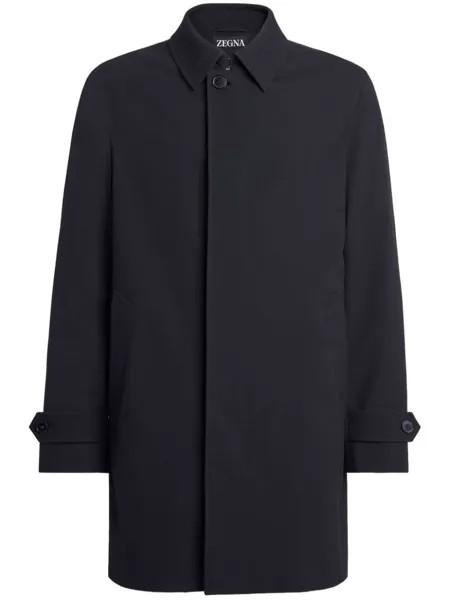 Zegna пальто с потайной застежкой, синий