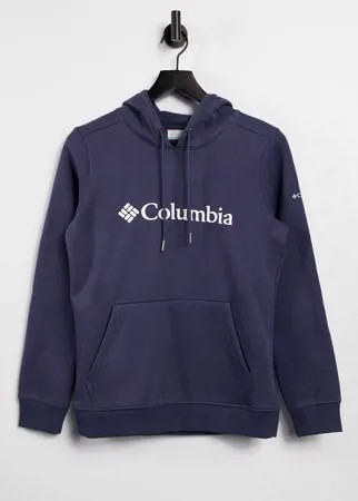 Худи темно-синего цвета с логотипом Columbia-Темно-синий