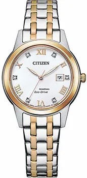 Японские наручные  женские часы Citizen FE1246-85A. Коллекция Eco-Drive