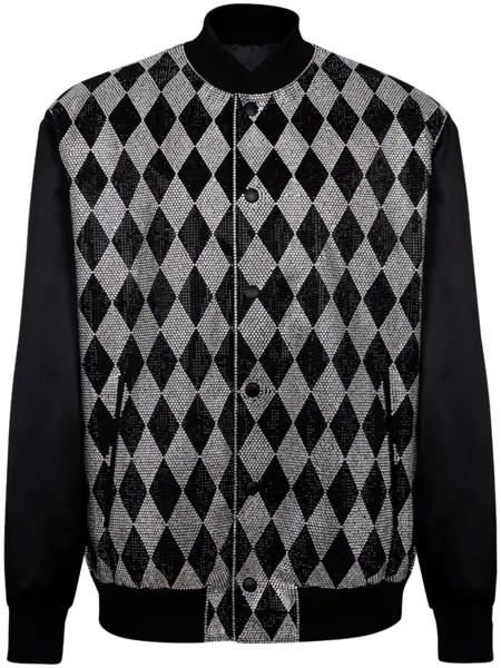 Бомбер со стразами Balmain, черный