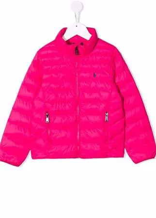 Ralph Lauren Kids пуховик с вышитым логотипом