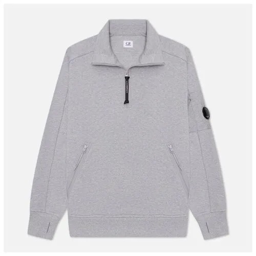 Мужская толстовка C.P. Company Stand Collar Diagonal Raised Fleece серый, Размер XXL