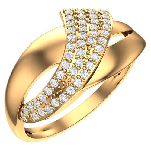 Женское золотое кольцо с бесцветными фианитами 1100934-00770 POKROVSKY